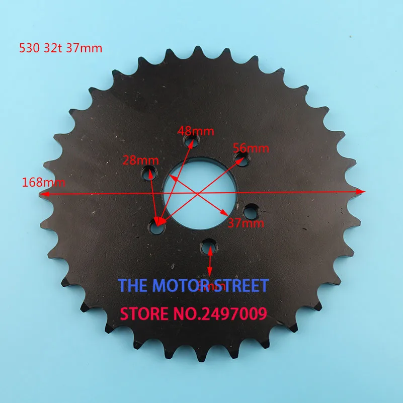 Новейшая приводная передача мотоцикла скутера 530 520 420 428 большая Звездочка 32T 37T 41T 48T 40T 43T 60T звездочки