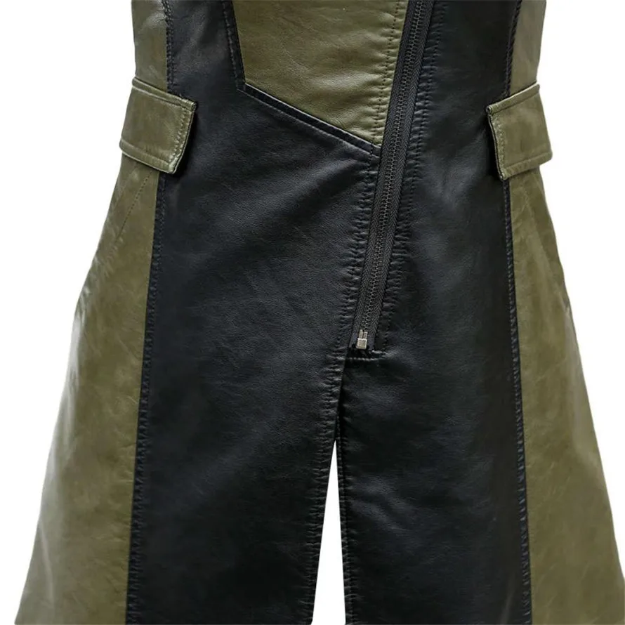Страусиная кожаная женская куртка зимняя тонкая Лоскутная Длинная женская куртка PU мотоциклетная куртка размера плюс S25