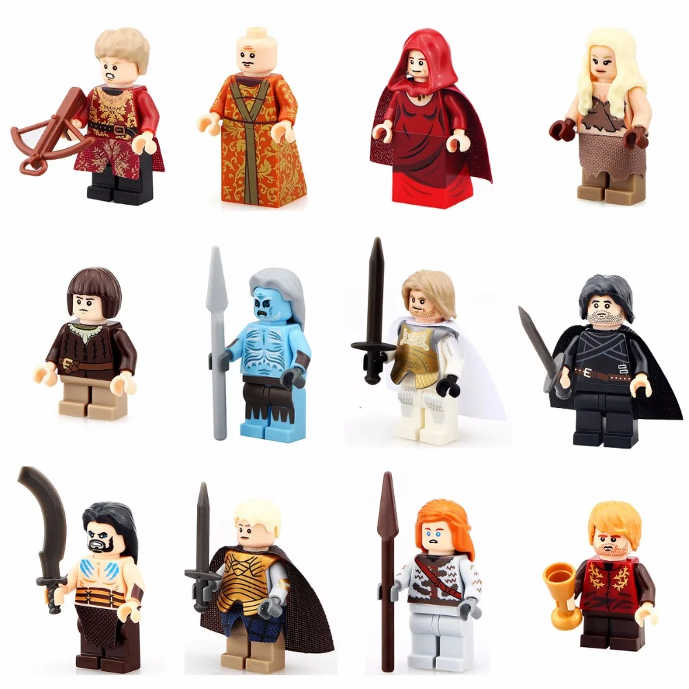 

12pcs/lot Game of Throne Models & Building Blocks Toy 4.5cm height size Game of Throne mini bricks figures