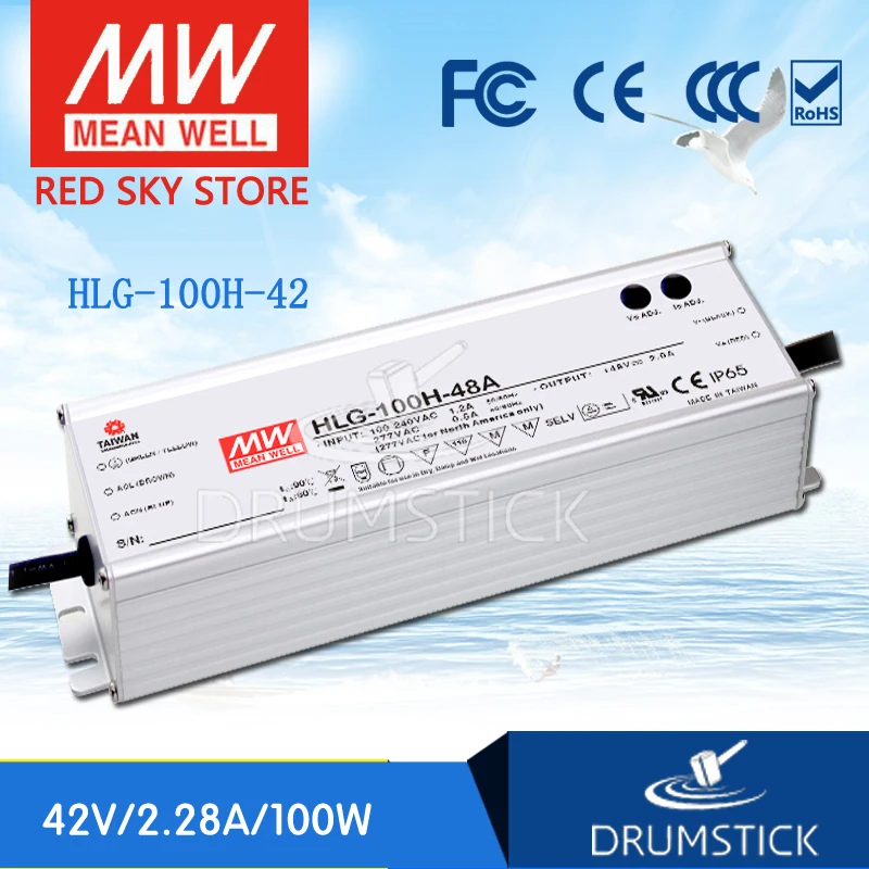 

MEAN WELL HLG-100H-42 42V 2.28A meanwell HLG-100H 42V 95.76W Single Output LED Driver Power Supply