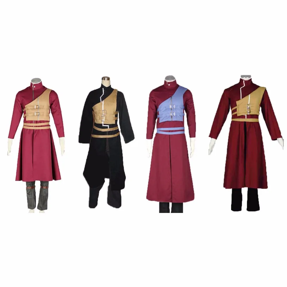 Костюм Gaara для косплея аниме длинное красное пальто повседневная одежда с черной
