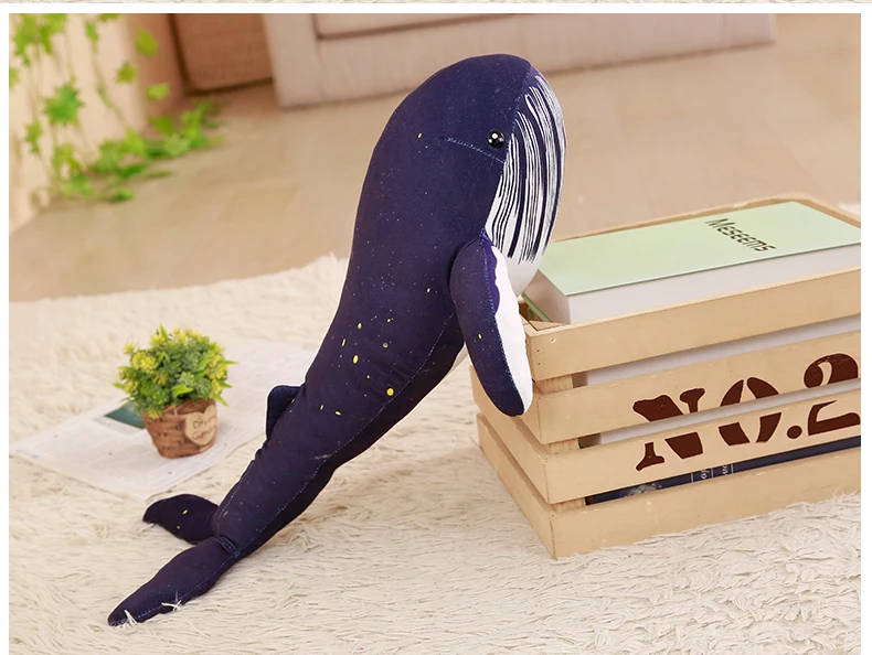 

about 60 cm blue whale plush toy soft doll throw pillow Christmas gift s2558