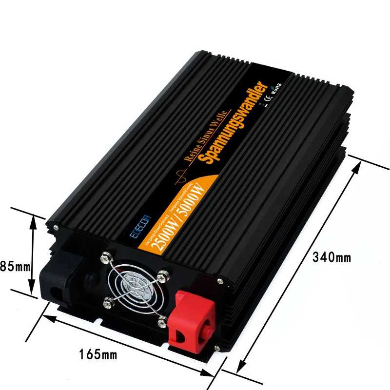 EDECOA 2500 Вт Чистая Синусоидальная волна солнечной энергии инвертор постоянного тока 12 В 24 в переменный ток 220 в 230 в пик 5000 Вт с пультом дистанционного управления решетки инвертор