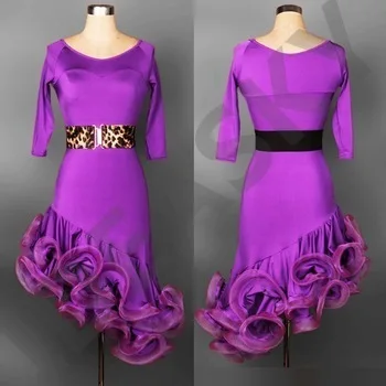 High quality Adult girls ladies Latin Dance Dresses blue red 7colors Lulu Dance Dress Salsa Dance Leotard  Women Latin Dancewear