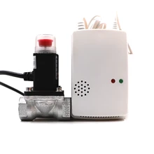 Детектор утечки газа для домашнего клапана отключение автоматического сжиженного нефтяного газа автономный сигнал утечки газа DN15 звук трубы и светильник сигнализации