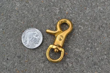 

(SK102) 10pc Solid Brass Spring Snap Hook Swivel Clasp Key Ring Chain Hardware Japan-Type-2