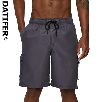 

Datifer New Hot Mens Board Shorts DC05 GYM Fitness Elastic Waist male Quick Dry workout pants with pockets