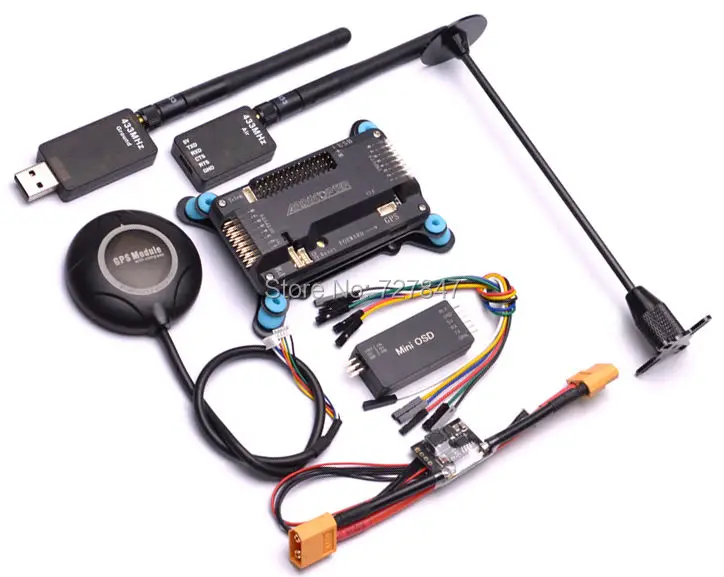 

APM APM2.6 Controller w/Shock Absorber M8N GPS Stand Holder 433MHZ 433 telemetry Power Module Minim OSD