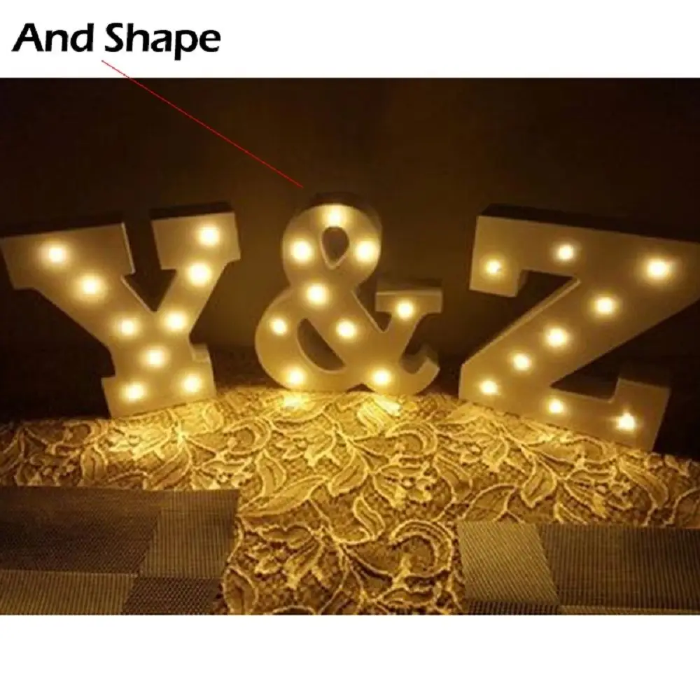 15CM 6'' Wooden Letter LED Marquee Sign Alphabet Light Indoor Wall