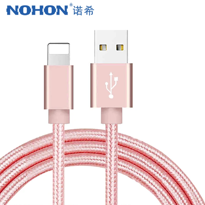 NOHON USB кабель для передачи данных для iPhone 5S 6s 5 6 7 8 Plus Xs Max XR X 10 iPad планшет нейлоновая оплетка Быстрая зарядка зарядное устройство световые кабели