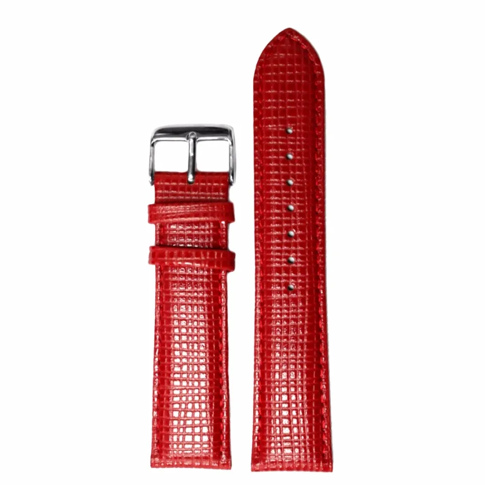 22mm red leather watch strap
