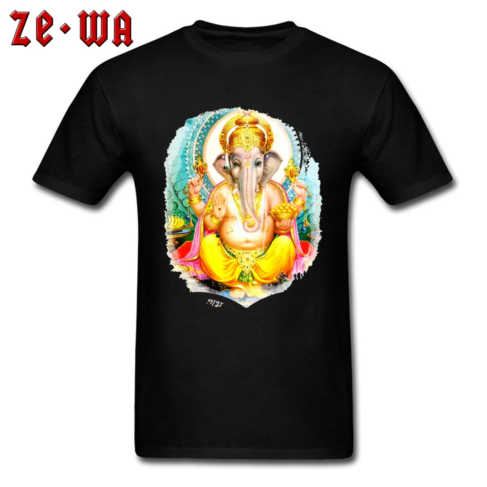 Group Tops & Tees Summer/Fall Fashion O-Neck Cotton Fabric T Shirts Men's Top T-shirts ganesha parvati shiva hinduism201897Y ganesha parvati shiva hinduism201897Y black