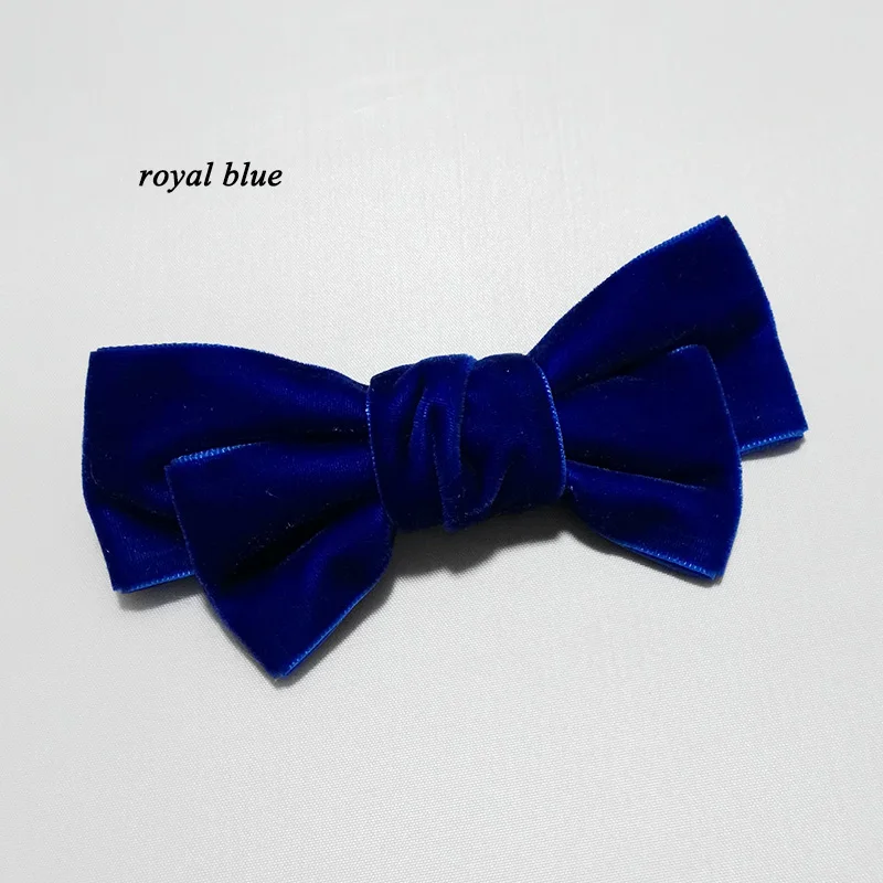 1 royal blue bow clips