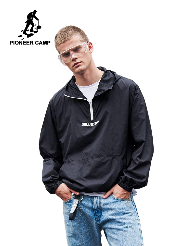 

Pioneer Camp summer jackets for men skin clothes white black casual hooded waterproof outdoor pullover coat 2019 AJK908023