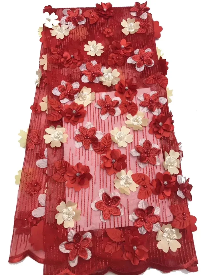 

2018 New style French net lace fabric 3D flower African tulle mesh lace fabric high quality african lace fabric ZX11