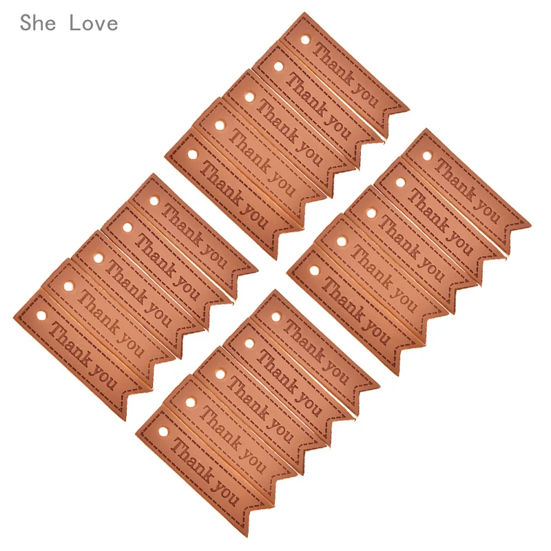 Этикетки из искусственной кожи ручной работы She Love 20 шт. швейные этикетки для