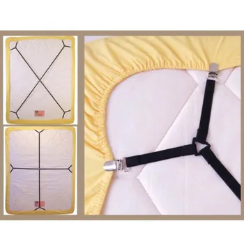 

4 Corner Elastic Mattress Clip Bed Sheet Grippers Straps Holder Cover Strong Duvet Blankets Fasteners Fixing Non Slip Belt
