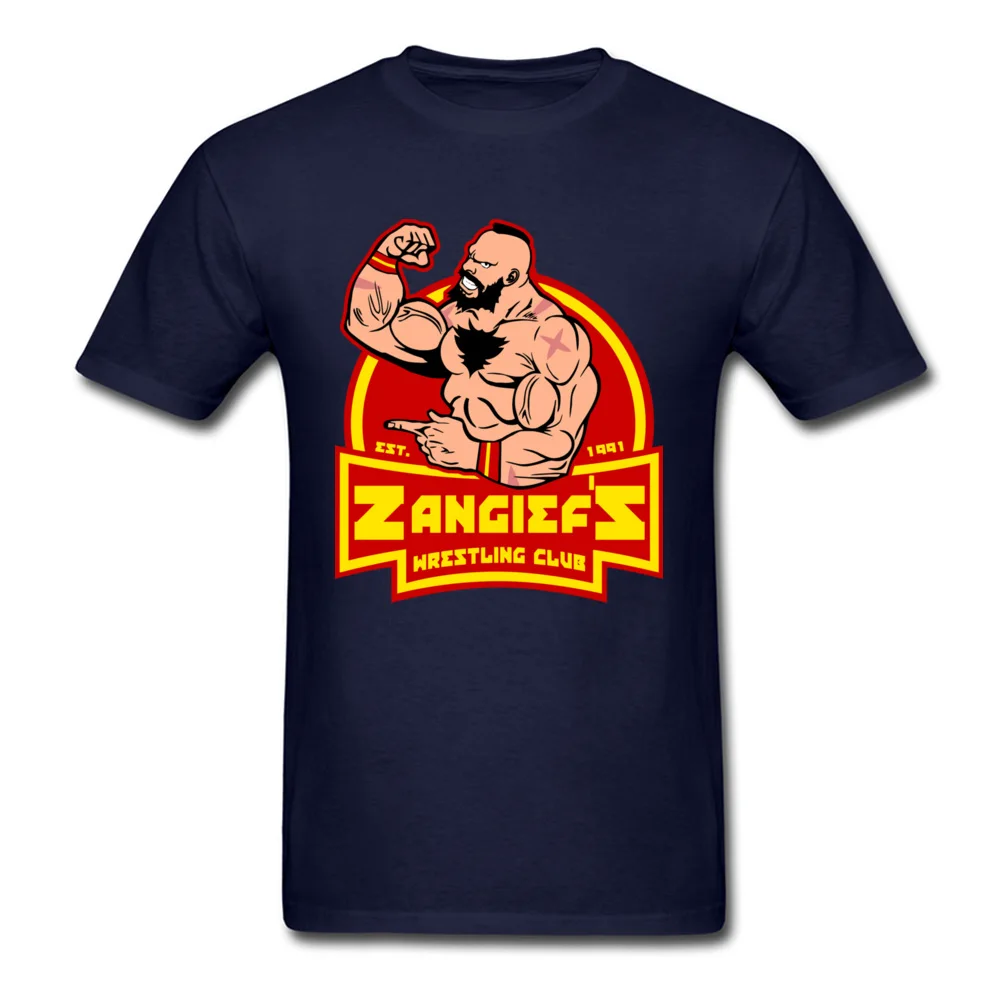 Zangiefs wrestling club Summer Pure Cotton Crew Neck Tees Short Sleeve Summer Tee Shirts Fashion Casual Tshirt Zangiefs wrestling club navy
