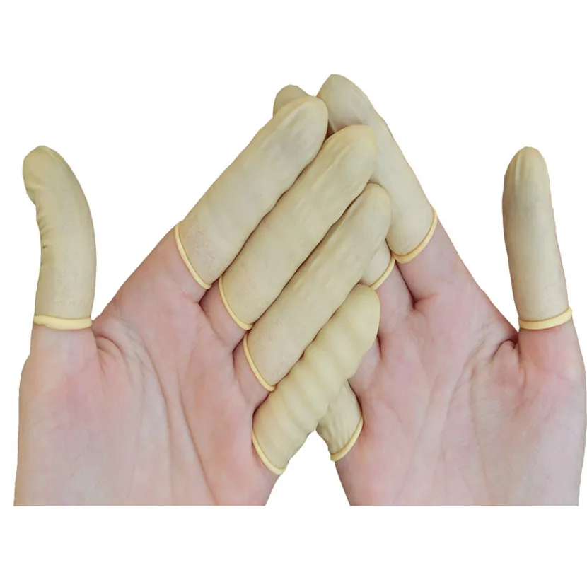 100pcs Latex Finger Cots Manicure Work Gloves Anti-slip Antistatic Latex Fingertip Fingers Protection Disposable Rubber Covers 100pcs Latex Finger Cots Manicure Work Gloves Anti-slip Antistatic Latex Fingertip Fingers Protection Disposable Rubber Covers