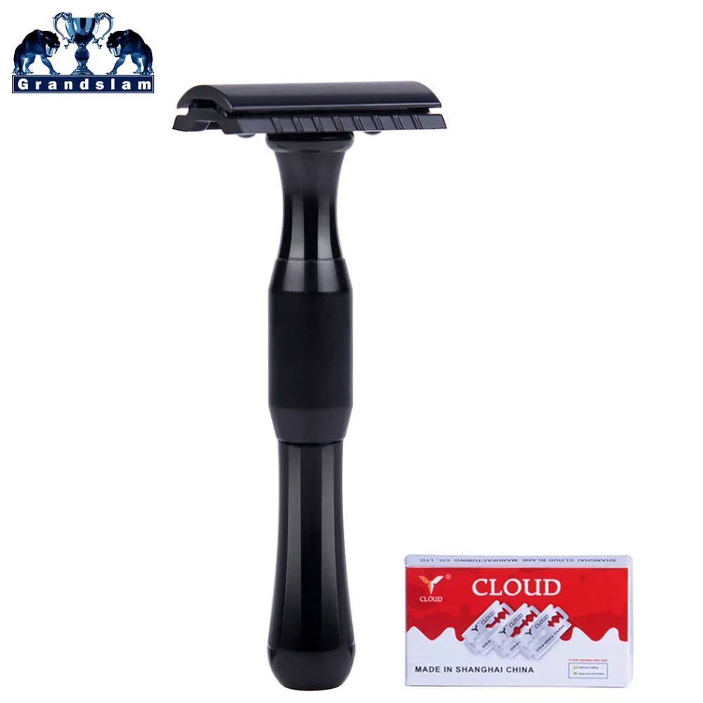 Grandslam Double Edge Shaving Razor Classic Safety Razor Long Handle Close Shave Manual Shaver