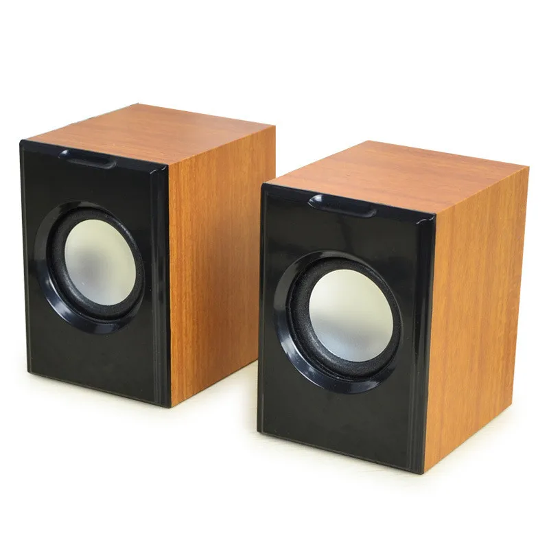 Wood Creative Mini Subwoofer Wired Stereo Small Computer/PC/Phone Double Speakers With USB 2.0 With 3.5mm Interface Lound Sound Wood Creative Mini Subwoofer Wired Stereo Small Computer/PC/Phone Double Speakers With USB 2.0 With 3.5mm Interface Lound Sound