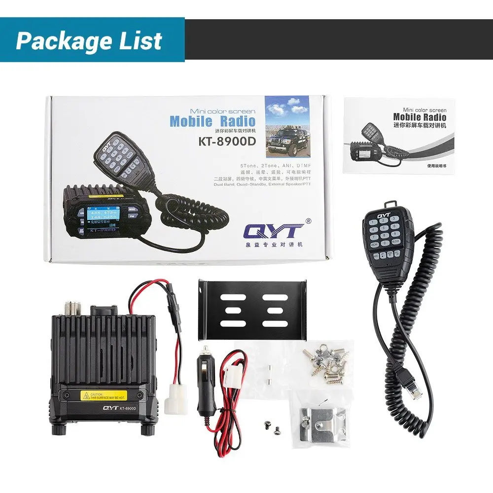 Qyt KT-8900D мобильный автомобильное радио 25 Вт Dual Band 136-174 мГц 400-470 мГц 200 канала мощный портативные рации
