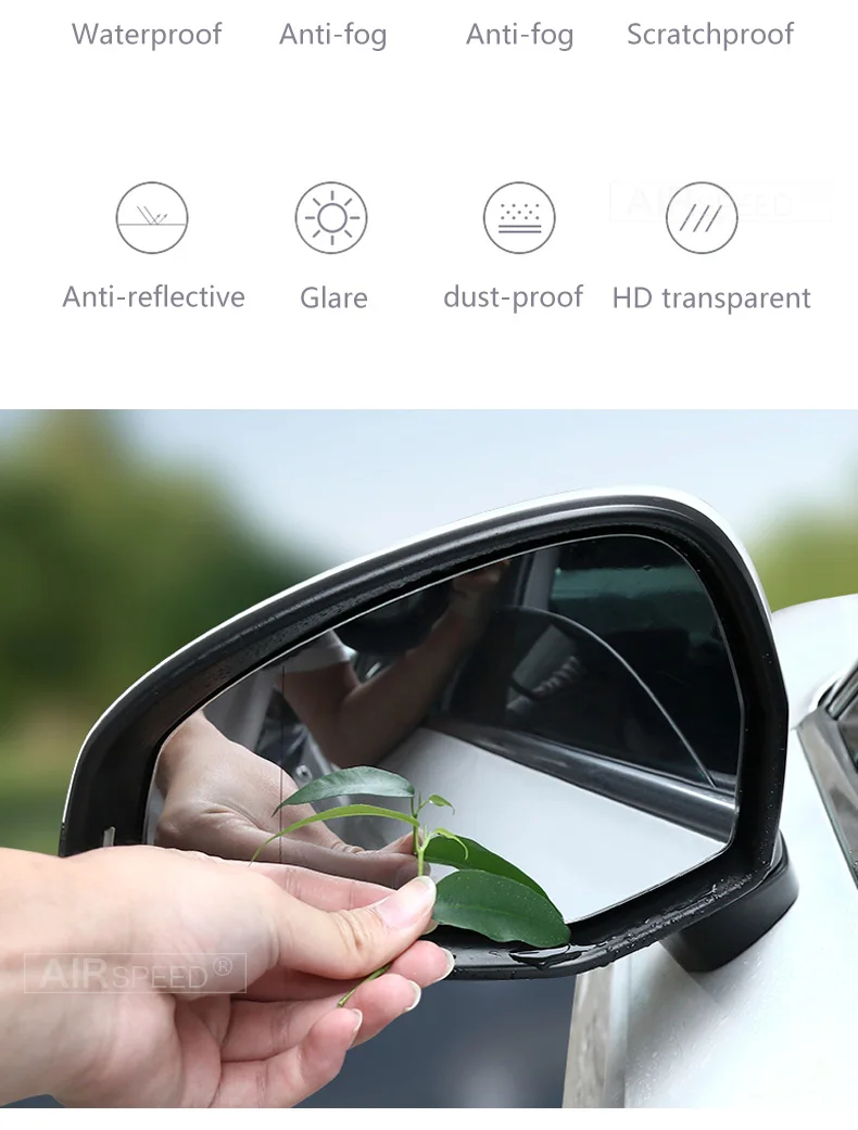 Car Rearview Mirror Film Anti Fog Anti Glare Waterproof for VW Volkswagen Passat Touareg Jetta Polo Golf 7 CC Beetle Accessories (4)