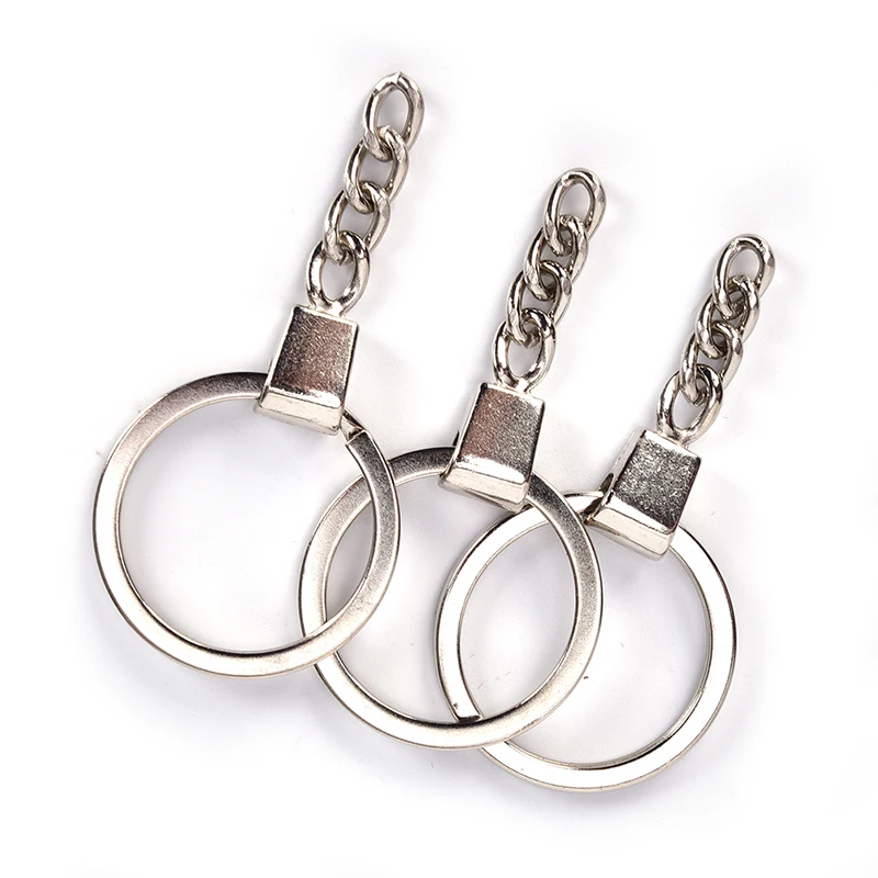 2018 Лидер продаж 10 шт. 30 мм сплава Keyring тщательно отполированное Серебро Круглый