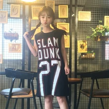 2017 new sleeveless vest female summer large code loose letter printing long T shirt