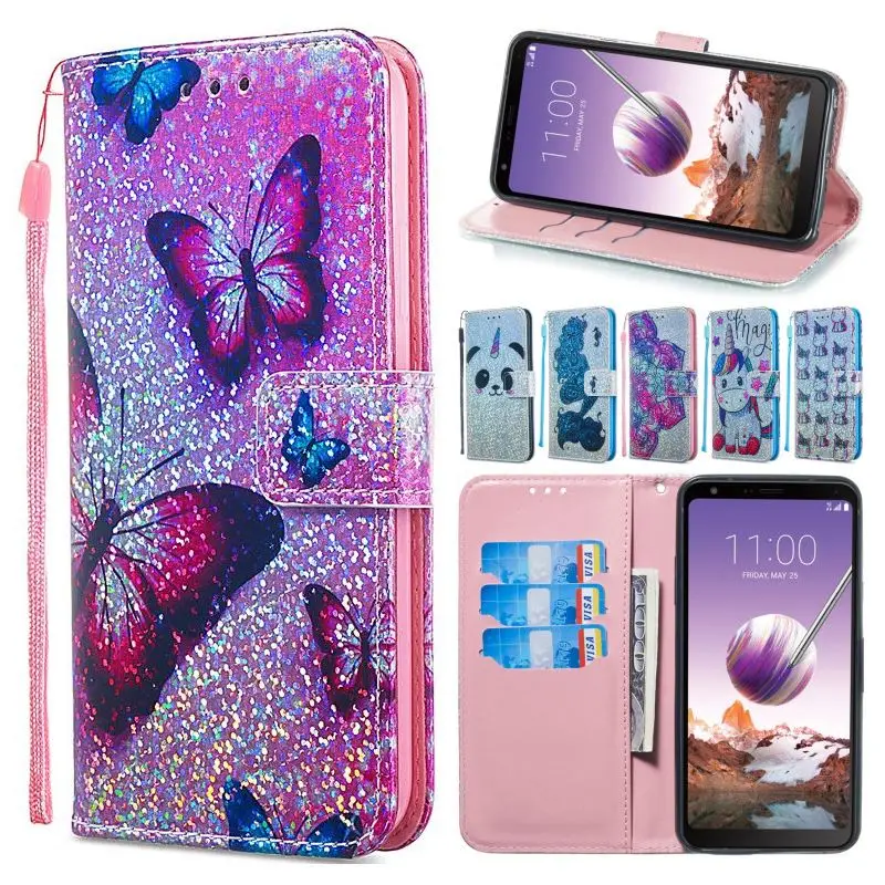 

Flash Style Case For LG Aristo2 Plus LV3 2018 Stylo4 Stylus4 Q Stylus 4 G3 Bling Bling Luxury Wallet Card Slot Phone Cover DP03Z