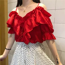 Lantern Sleeve Blouse Women's Solid Slash V Neck Tops Spaghetti Strap Loose Chiffon Women Blouse Lantern Sleeve Blouse Women's Solid Slash V Neck Tops Spaghetti Strap Loose Chiffon Women Blouse