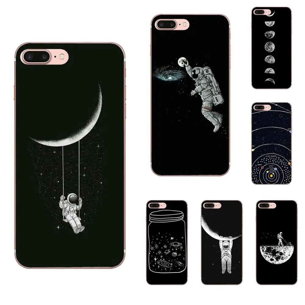 Space Love Луна астронавт Чехол для мобильного телефона Galaxy A3 A5 A7 On5 On7 2015 2016 2017 Grand
