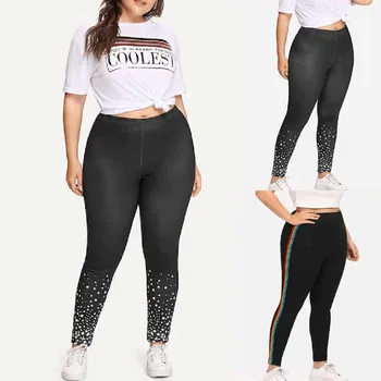 

2019 HOT NEW Pants Women Plus Size 5XL Casual Printed Elastic Fitness Sports Leggings Athletic High Waist Pants Dropship брюки