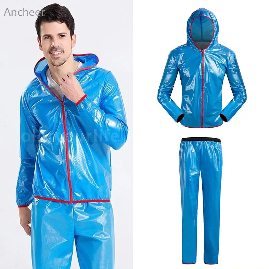 Cycling Raincoat For Men Hooded Men Patchwork Waterproof Breathable