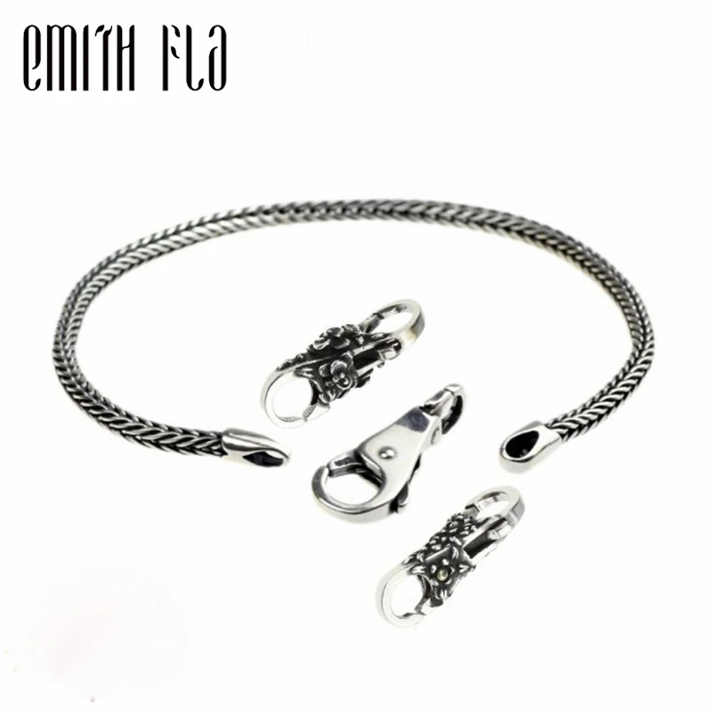 Billige Emith Fla Authentische 925 Sterling Silber Kette Armband Modeschmuck für Frauen Männer Schlösser Perlen Charme Fit Für Europäische Armband