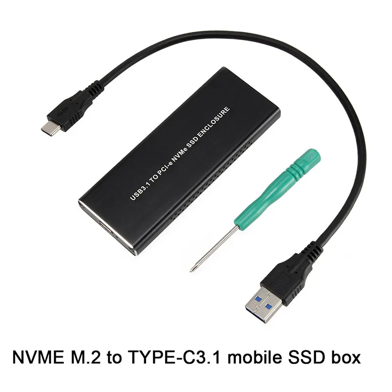 

New PCIE SSD Hard Disk Drive Case M.2 to USB Type C 3.1 NVMe HDD Enclosure External Box EM88