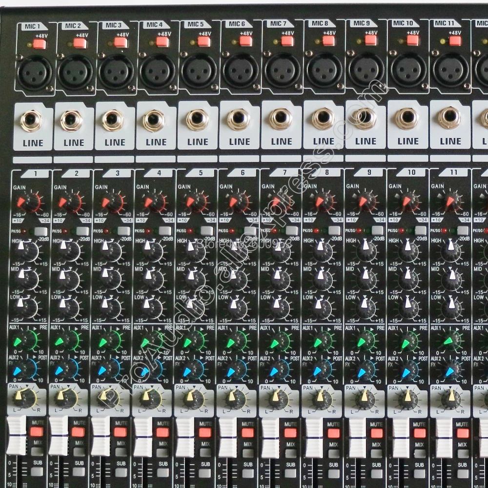 MICWL Professional 12 Channel Double Group Audio Sound Mixer Mixing Console with DSP AUX 48V USB TX122