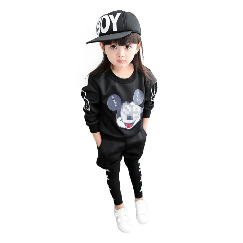 Baby Girls Cartoon Sports Hoodies and Tights Pants Set Children s Set Outerwear Clothes Kids Spring