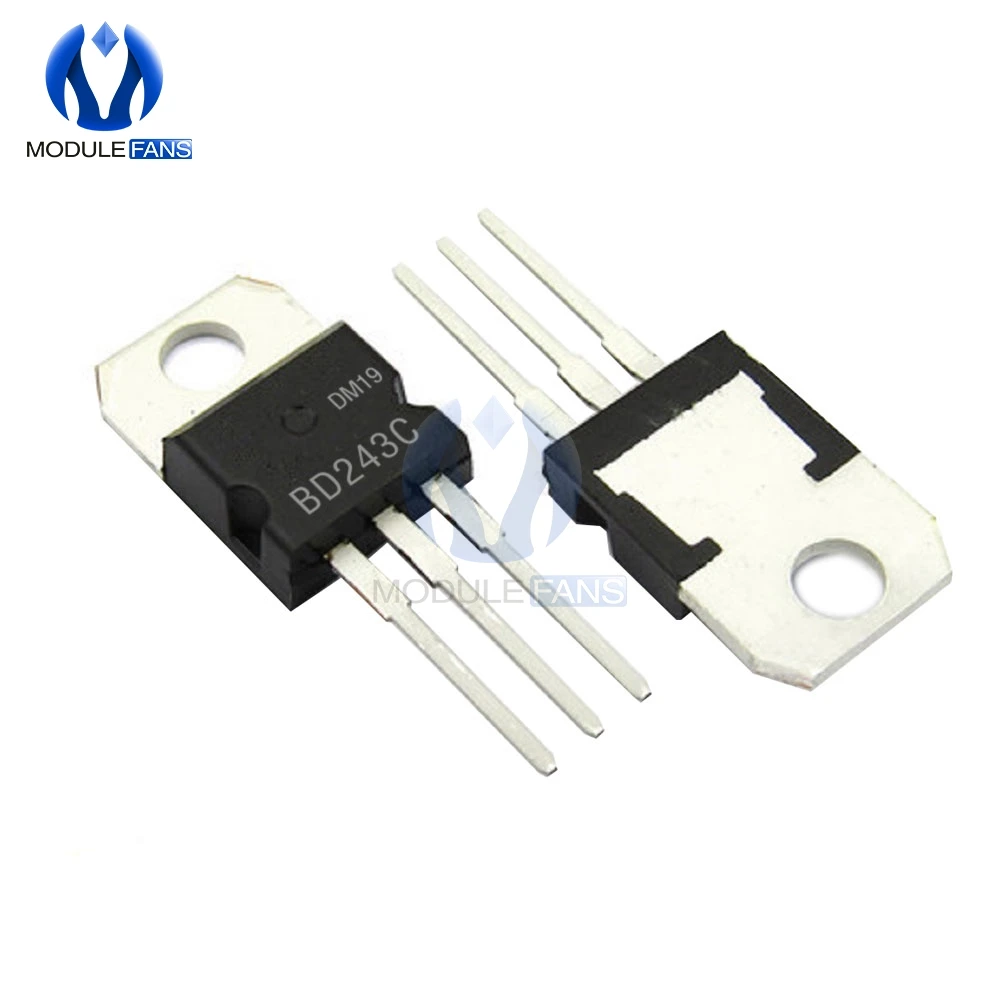 5 шт. BD243C TO220 BD243 100V 6A TO 220 биполярные транзисторы NPN Общего назначения|Интегральные