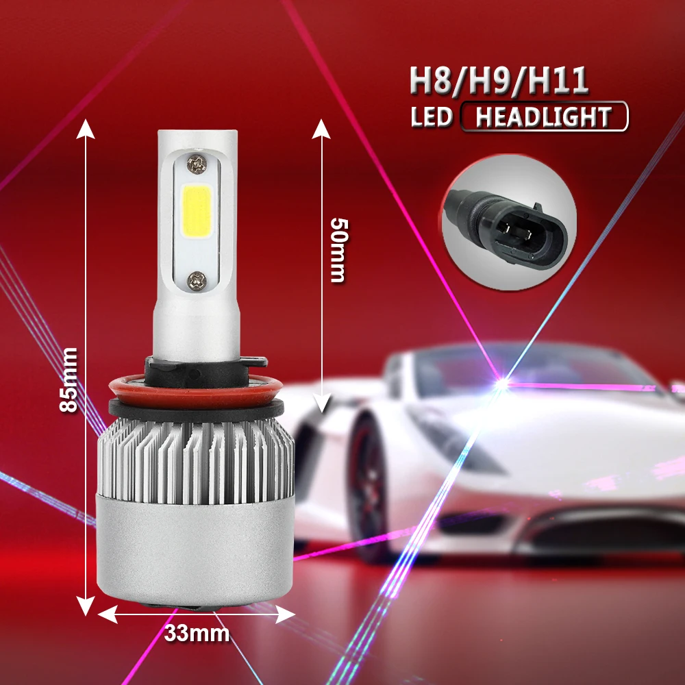 H7 светодиодный H11 H4 H1 светодиодный 880 9004 9005 9006 9007 H13 H3 светодиодный супер яркие фары лампа 72W фары для 6000 К авто лампы для укладки волос