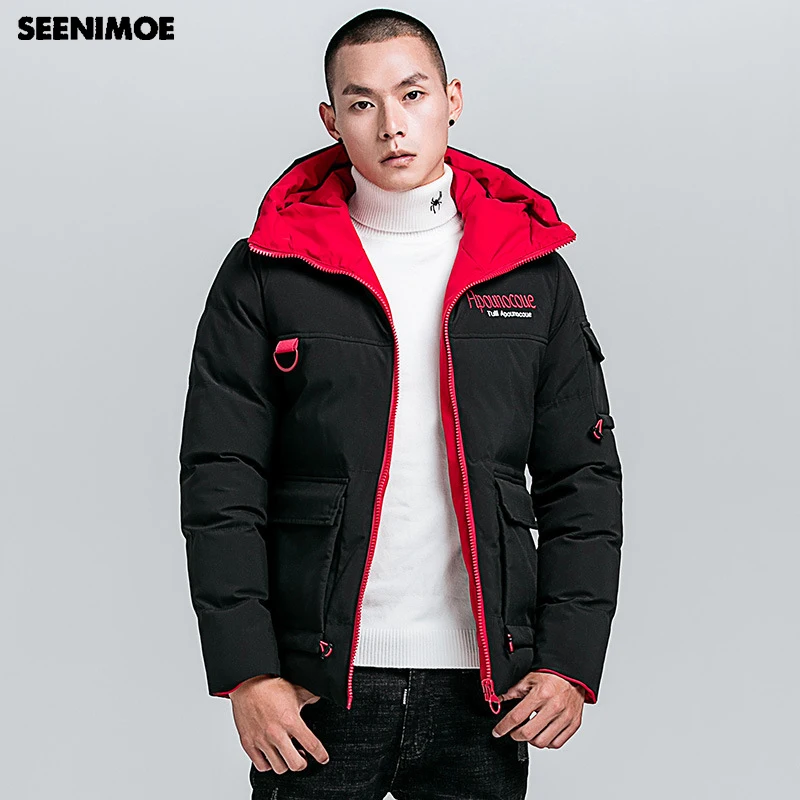 Seenimoe Hot Sale Winter Parkas Men Jacket for Man Hooded Thicken M-4XL Windproof Mens Casual Warm Coat | Мужская одежда