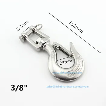 

2pcs 3/8" swivel sling hook with latch industrial grade lifting rigging hardware casted hoist hook crane winch chain