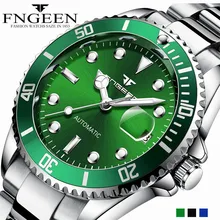FNGEEN Watch Men Luxury Waterproof Calendar Display Automatic Watch Men Steel Men's Mechanical Watches Top Brand Luxury Clock guanqin new fashion automatic watch top brand luxury mechanical watches men energy display leather calendar waterproof men watch