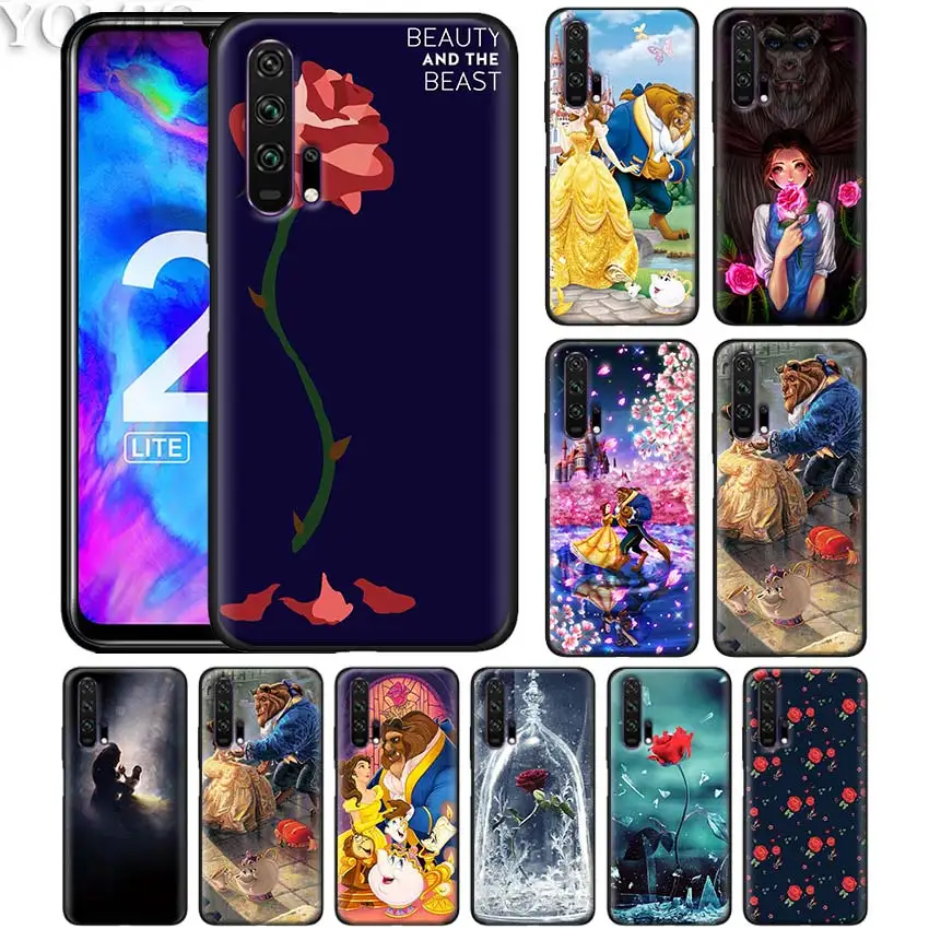 

Black Silicone Case for Honor 20 8X 10 10i 8S 8A Lite Pro Y9 Y7 Y6 Y5 Prime 2019 Soft Phone Caso Cover Beauty and the Beast