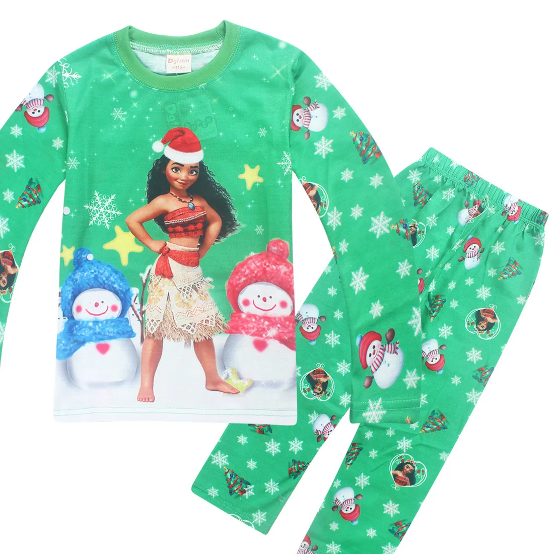 Kids Girls Pajamas Sets Princess Pyjamas Children Christmas Pijama Moana Vaiana Sleepwear Home Clothing Cartoon Cotton Clothing _ -