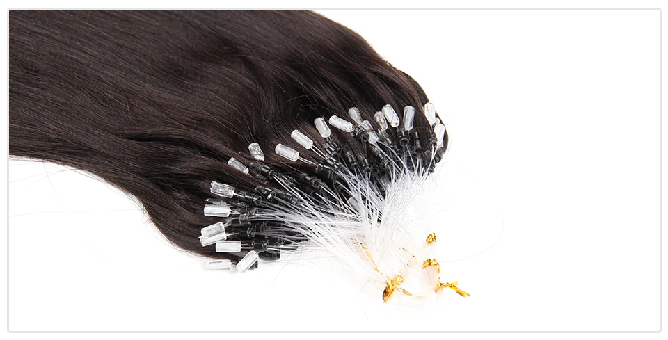 Alishow Мирко петли, кольца волос 100% человеческих волос микрошарики волос 100 нитей Loop Наращивание волос 100 г