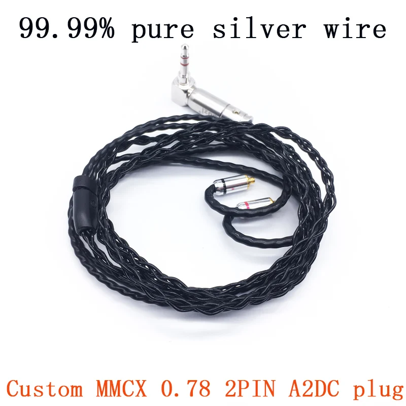 Новый обновленный кабель из стерлингового серебра 99.99% пробы под заказ mmcx A2DC 0 78 2PIN