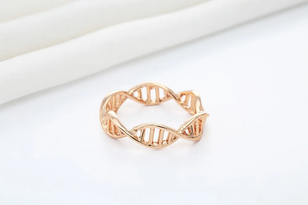 Chandler серебристые золотые цветные геометрические кольца в форме DNA для женщин, химическая молекула, массивные ювелирные изделия, Мона Лиза, вентиляторы серебрянное кольцо с Синим Опалом
