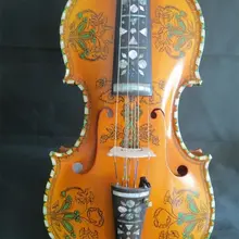 Deluxe Хардангер Скрипка 4X5 строка 4/4 Скрипки 1" животного шеи#11142