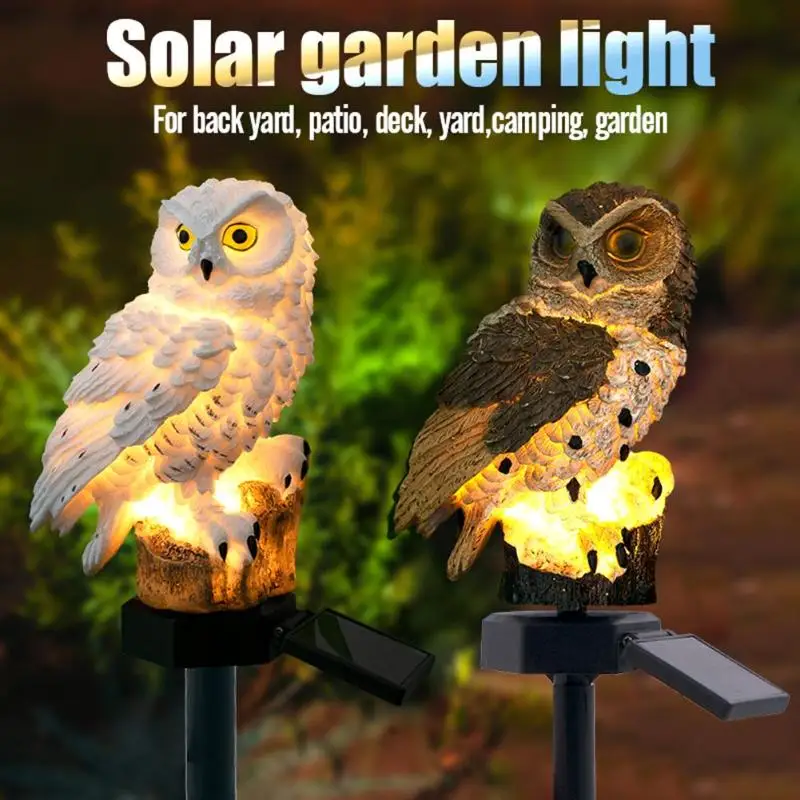 Светодиодный садовый светильник на солнечной батарее с изображением совы, открытый водонепроницаемый садовый декор, Ночной светильник, уличный садовый пейзаж, лужайка, декоративный светильник